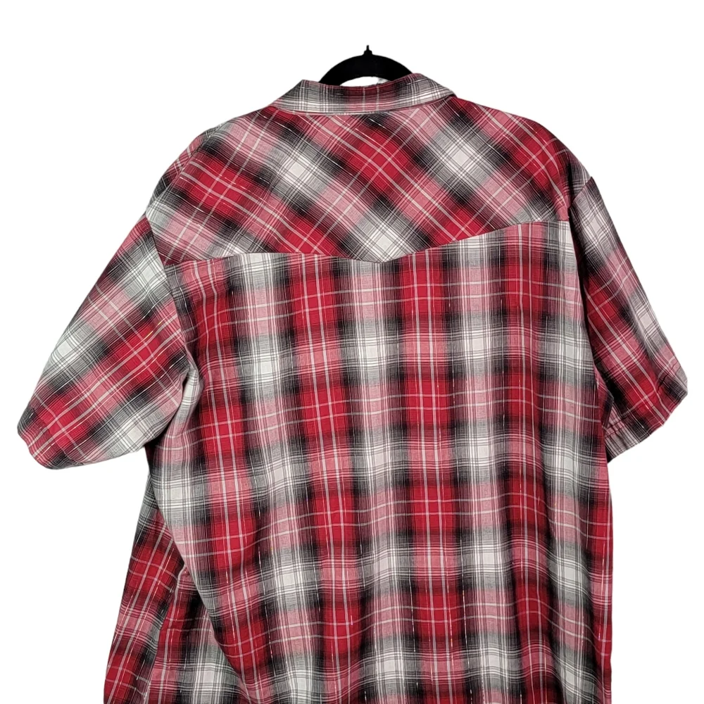 Ely Cattleman Plaid Shimmer Vintage Ranchwear Western Pearl Snap Shirt XXL - Picture 9 of 11